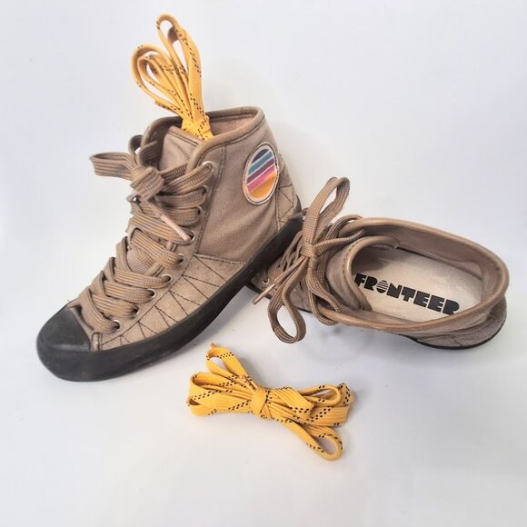 FRONTEER Super Gratton High-Top Brown Suede Sneaker Size 3.5 Youth/ Size 5 Women - Picture 11 of 12